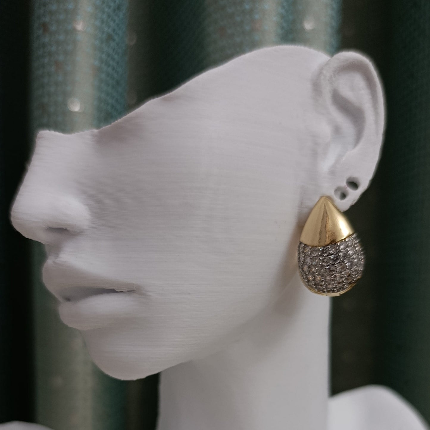 Shadiva Gold Zirkon Taşlı Damla Küpe