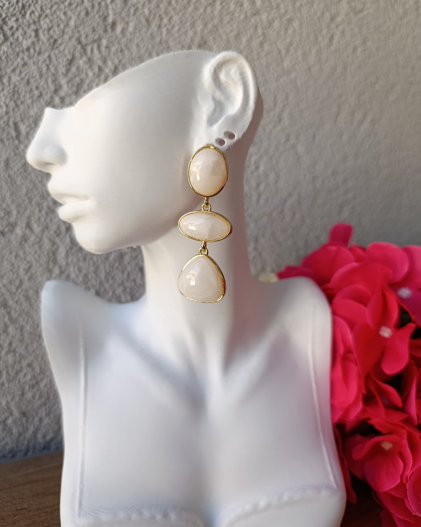 Shadiva Vintage Seri Sedef Taşlı Gold Küpe