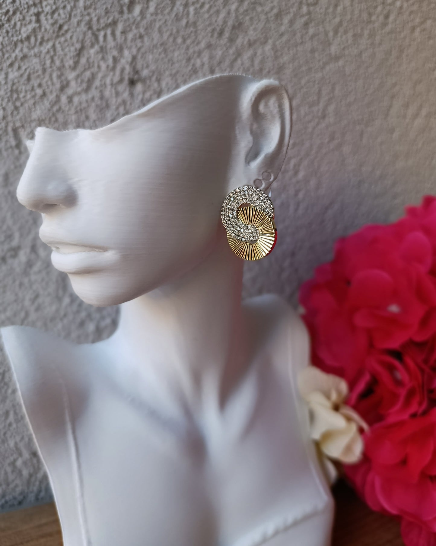 Shadiva Myne Gold Silver Taşlı Küpe