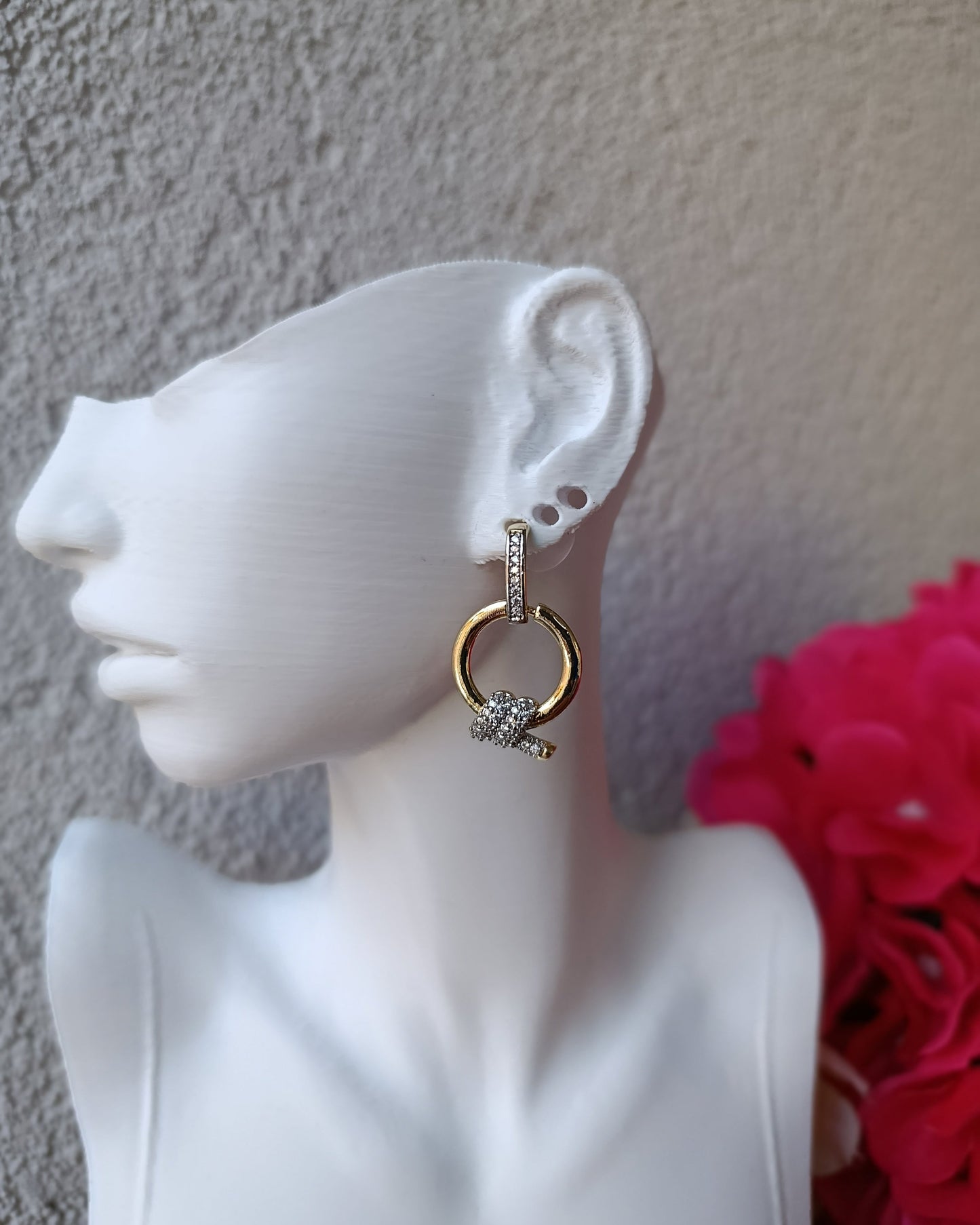 Shadiva Luvonne Gold Silver Taşlı Küpe