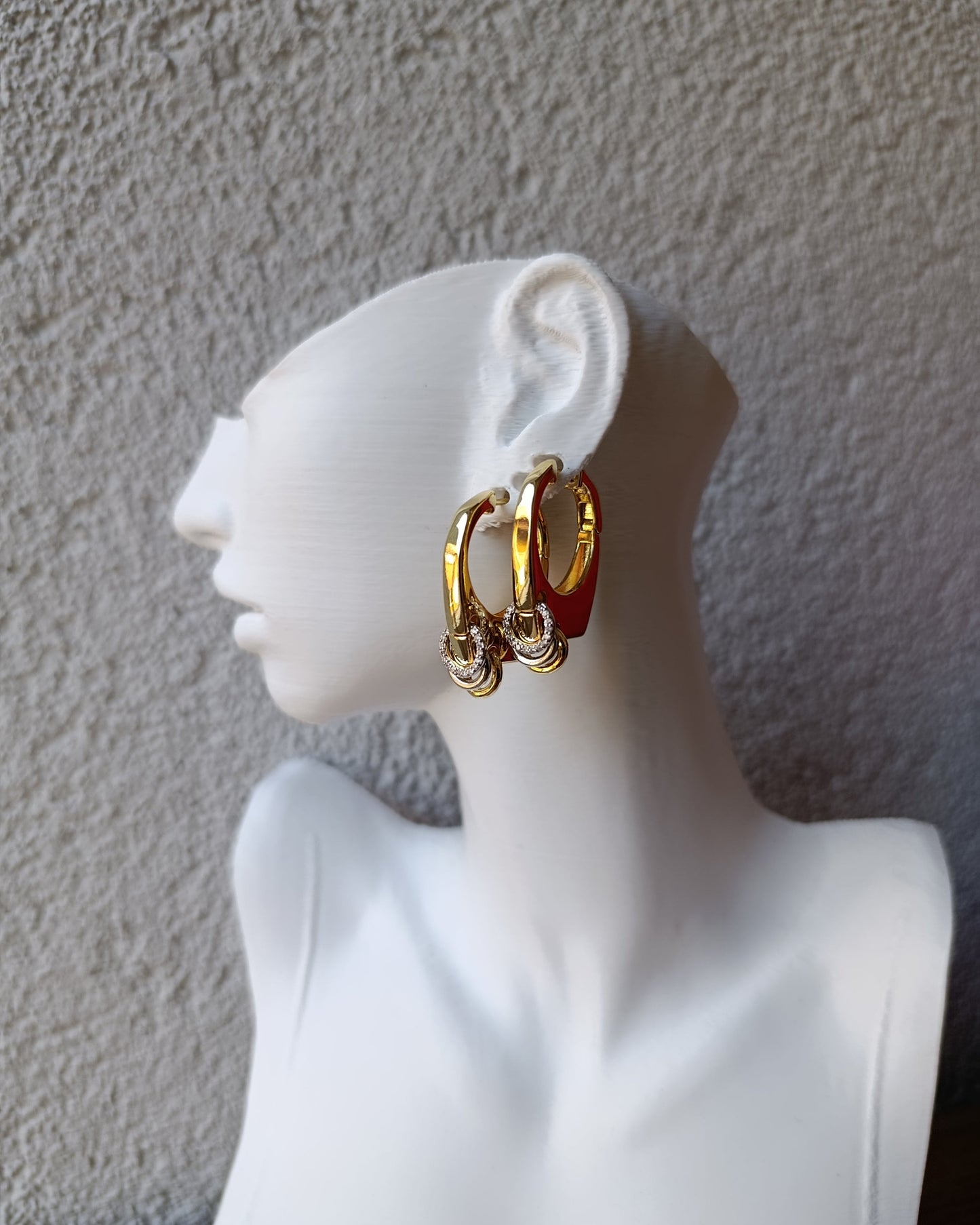 Shadiva Gold Silver Halkalı Küpe