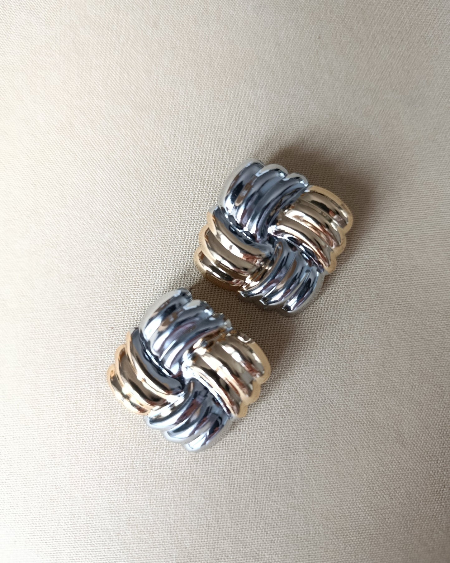 Shadiva Marka Model Gold Silver Metal Küpe