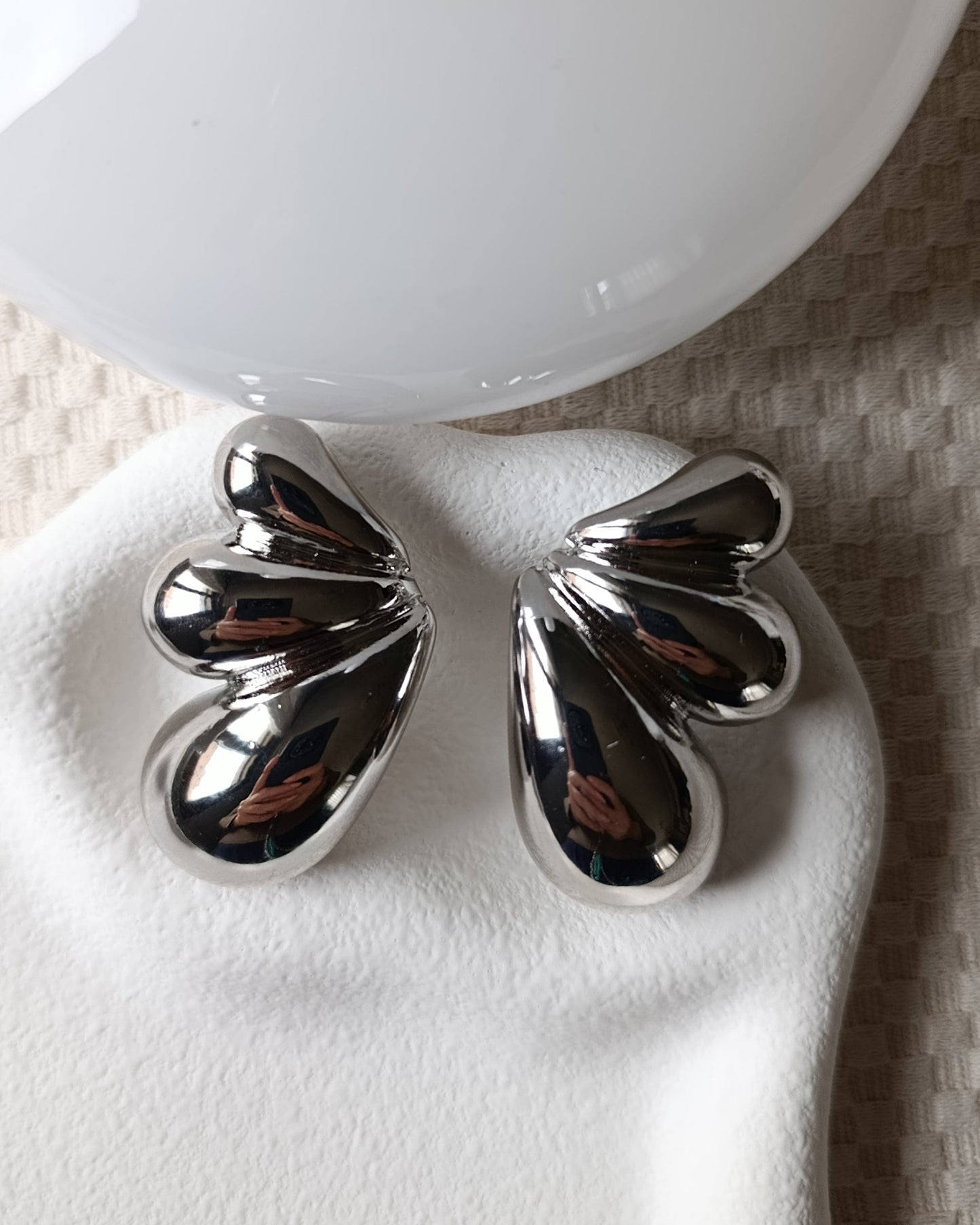 Shadiva Silver Liquid Drop Küpe