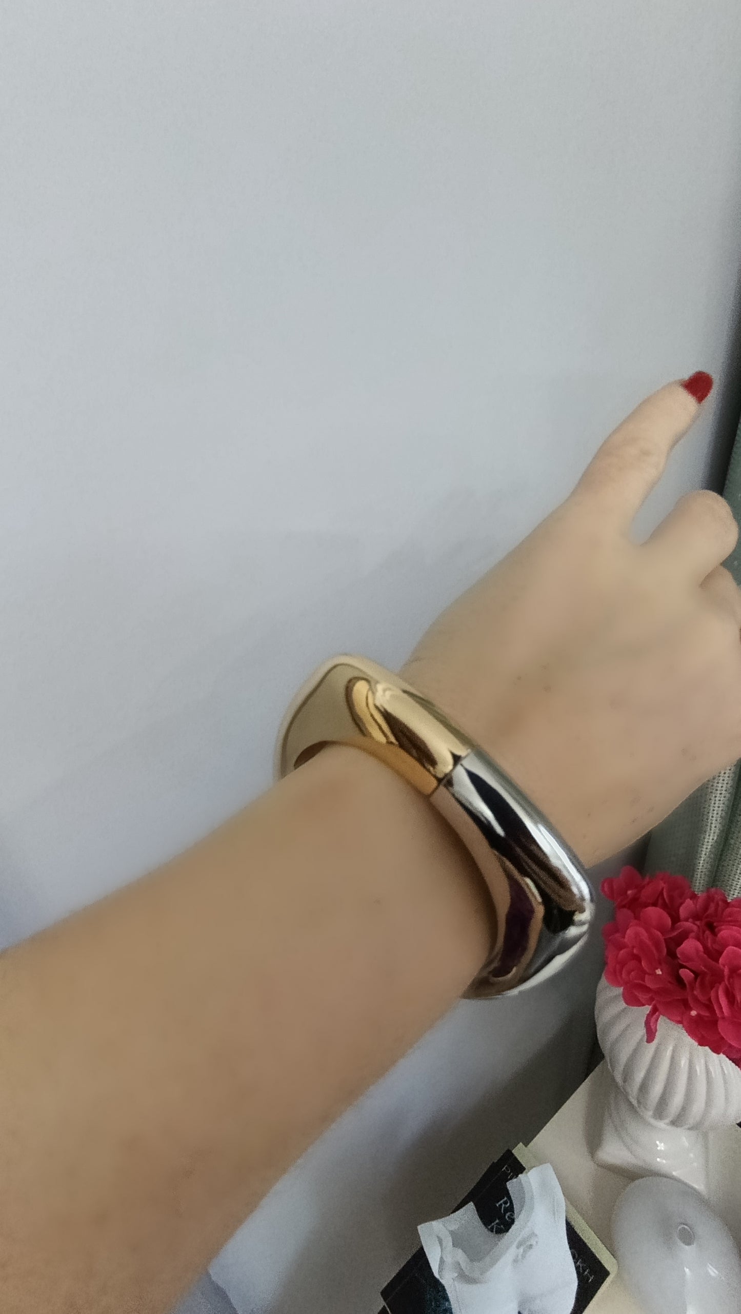 Gold Silver Plaka Bileklik