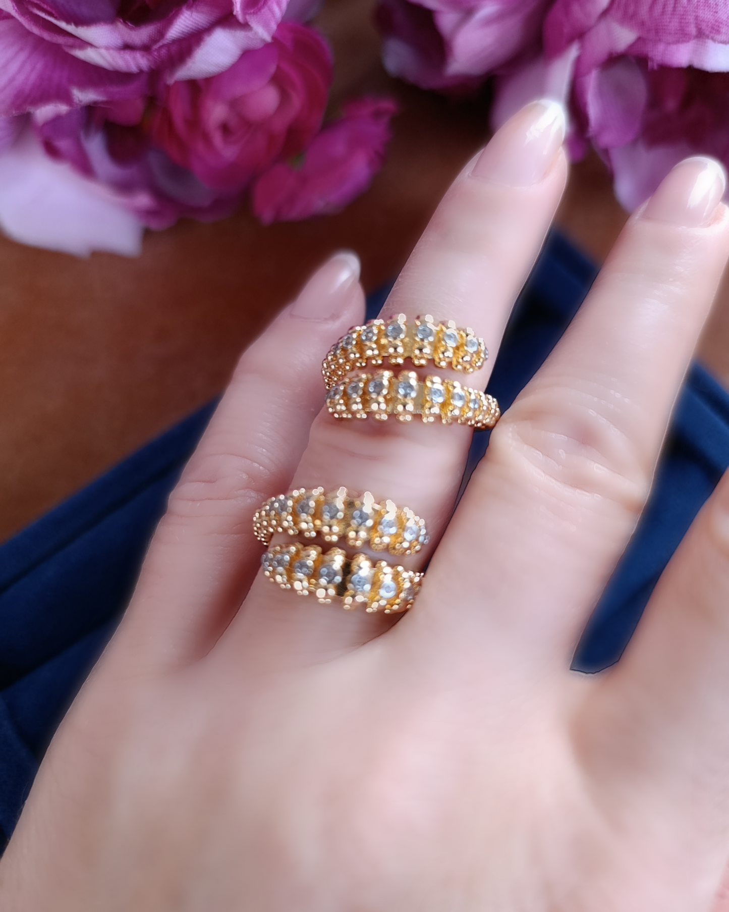 Shadiva Gold Cross Yüzük