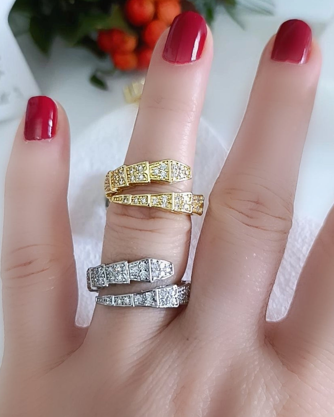 Shadiva Gold Yılan Yüzük