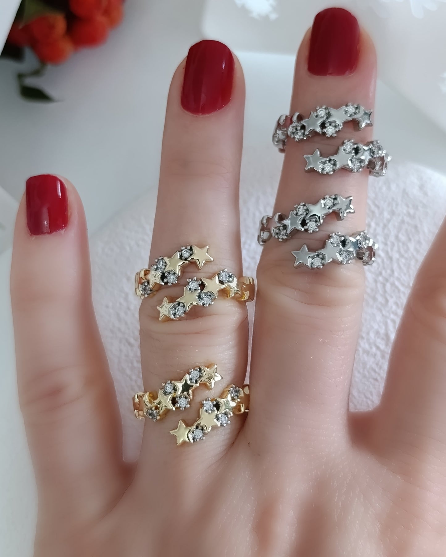 Shadiva Gold Yıldız Yüzük