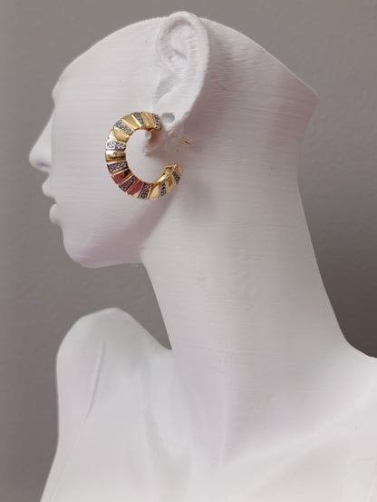 Shadiva Gold-Tone Textured Küpe