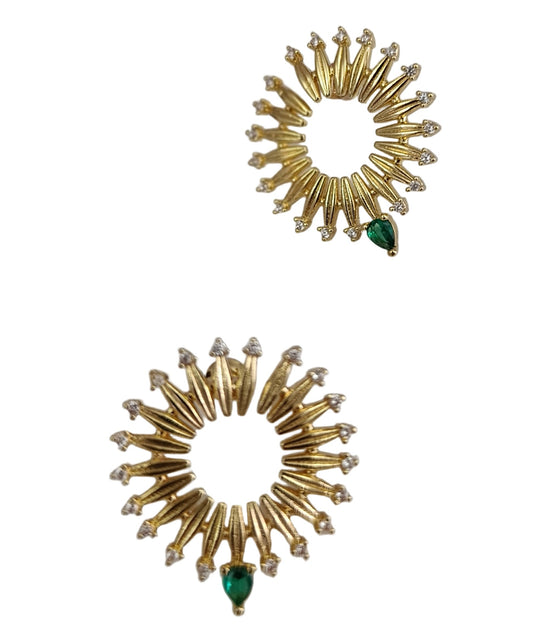 Shadiva Emerald Sunburst Küpe