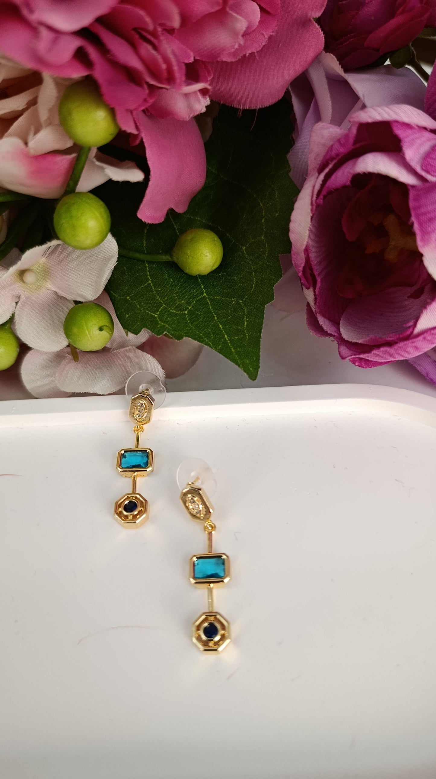 Shadiva Turquoise Geometry Küpe