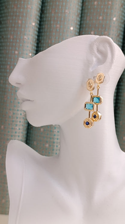 Shadiva Turquoise Geometry Küpe