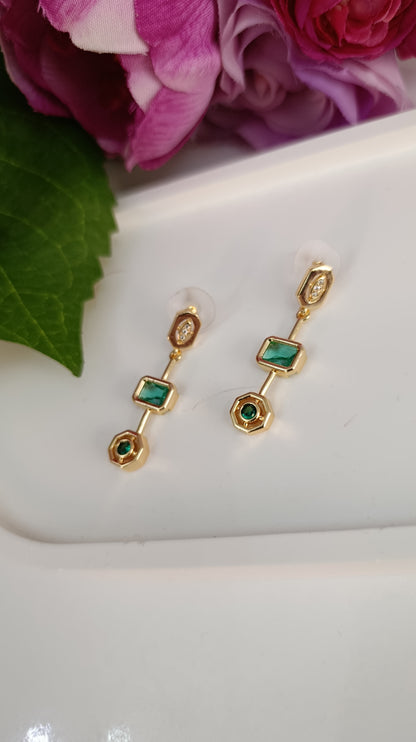 Shadiva Emerald Geometry Küpe