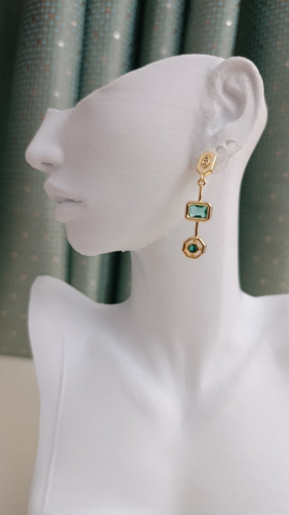 Shadiva Emerald Geometry Küpe