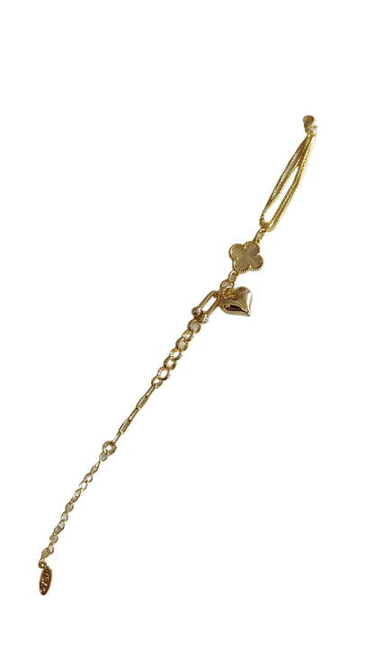 Gold Premium Seri Kalp Sallantılı Bileklik