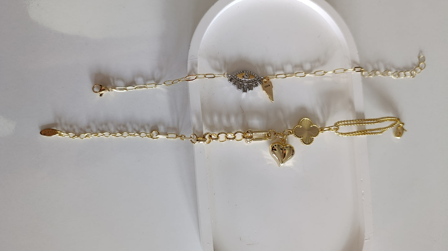 Gold Premium Seri Kalp Sallantılı Bileklik