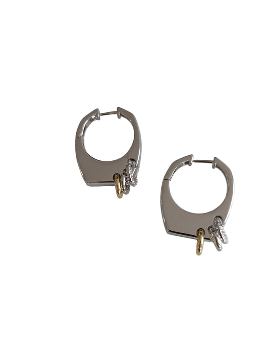 Shadiva Silver Gold Halkalı Küpe