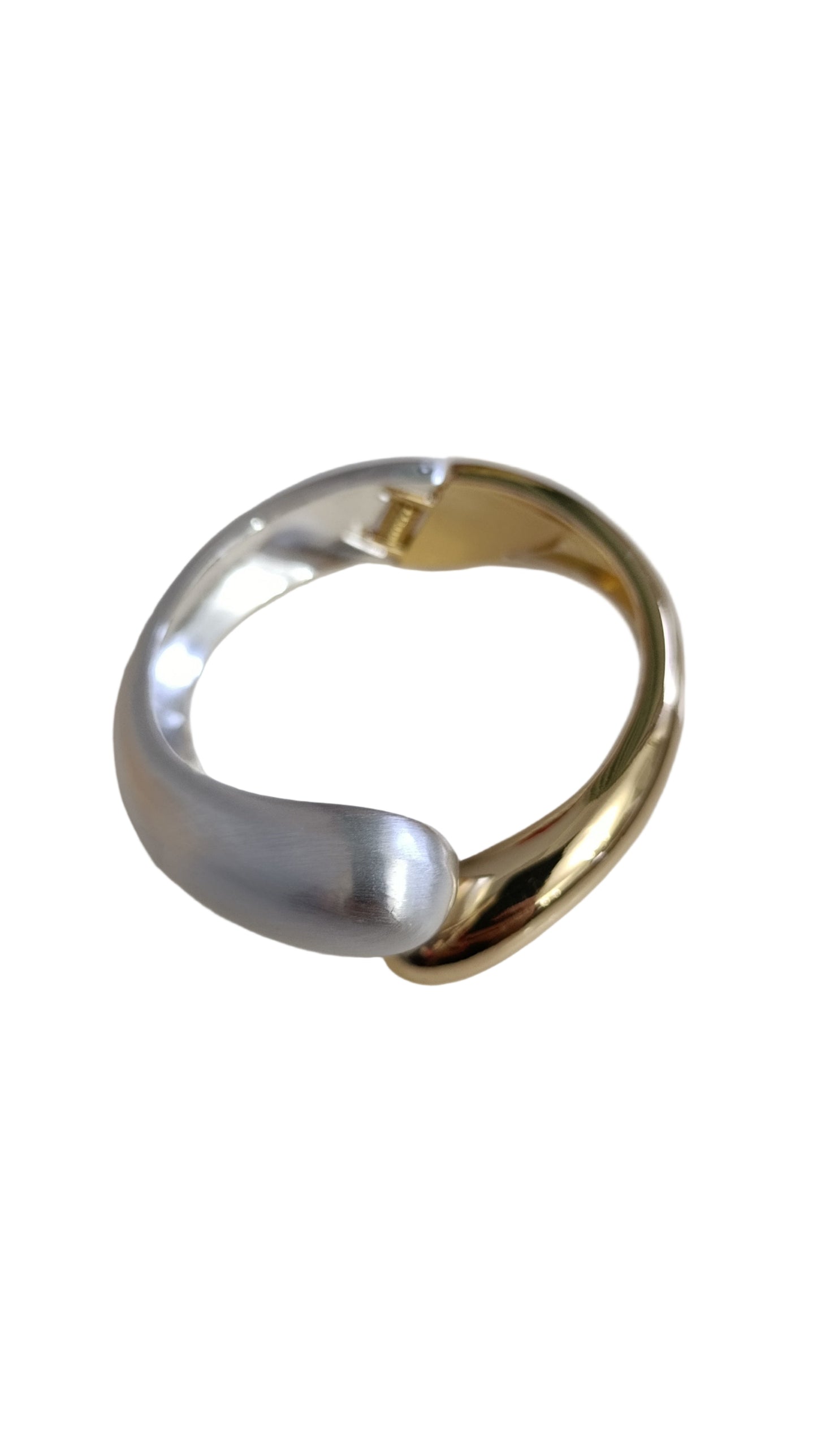 Gold Mat Silver Sedefli Kelepçe Bileklik