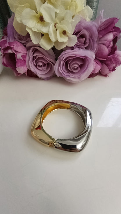 Gold Silver Plaka Bileklik