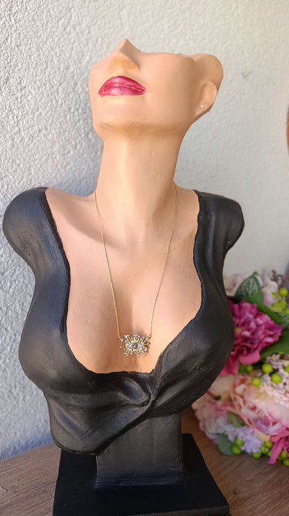 Shadiva Gold Silver Göz Kolye