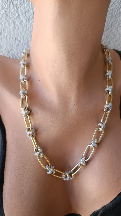 Shadiva Bijou Belle Gold Silver Taşlı Kolye