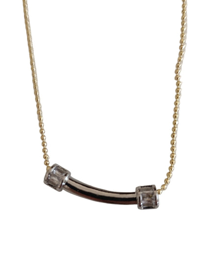 Shadiva Gold Silver Taşlı Plaka Kolye