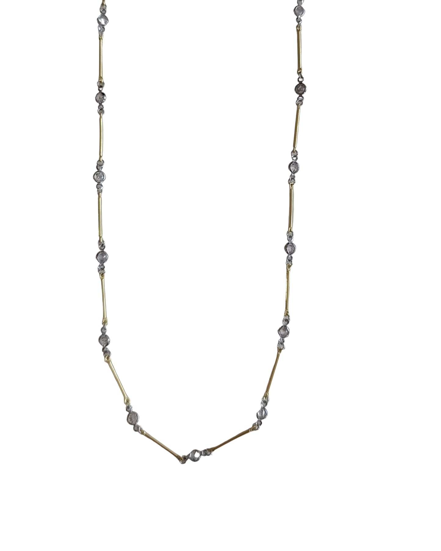 Shadiva Gold Silver Taşlı Çubuk Kolye