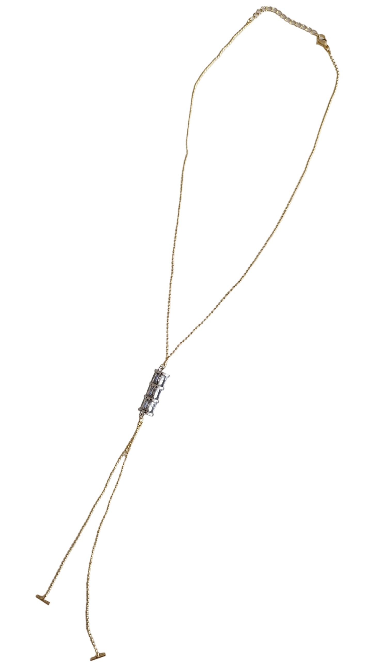 Shadiva Gold Silver Taşlı Geometrik Kolye