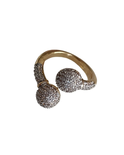 Shadiva Gold Silver Zirkon Taşlı Topçuk Yüzük