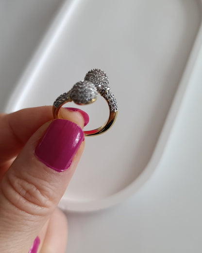 Shadiva Gold Silver Zirkon Taşlı Topçuk Yüzük