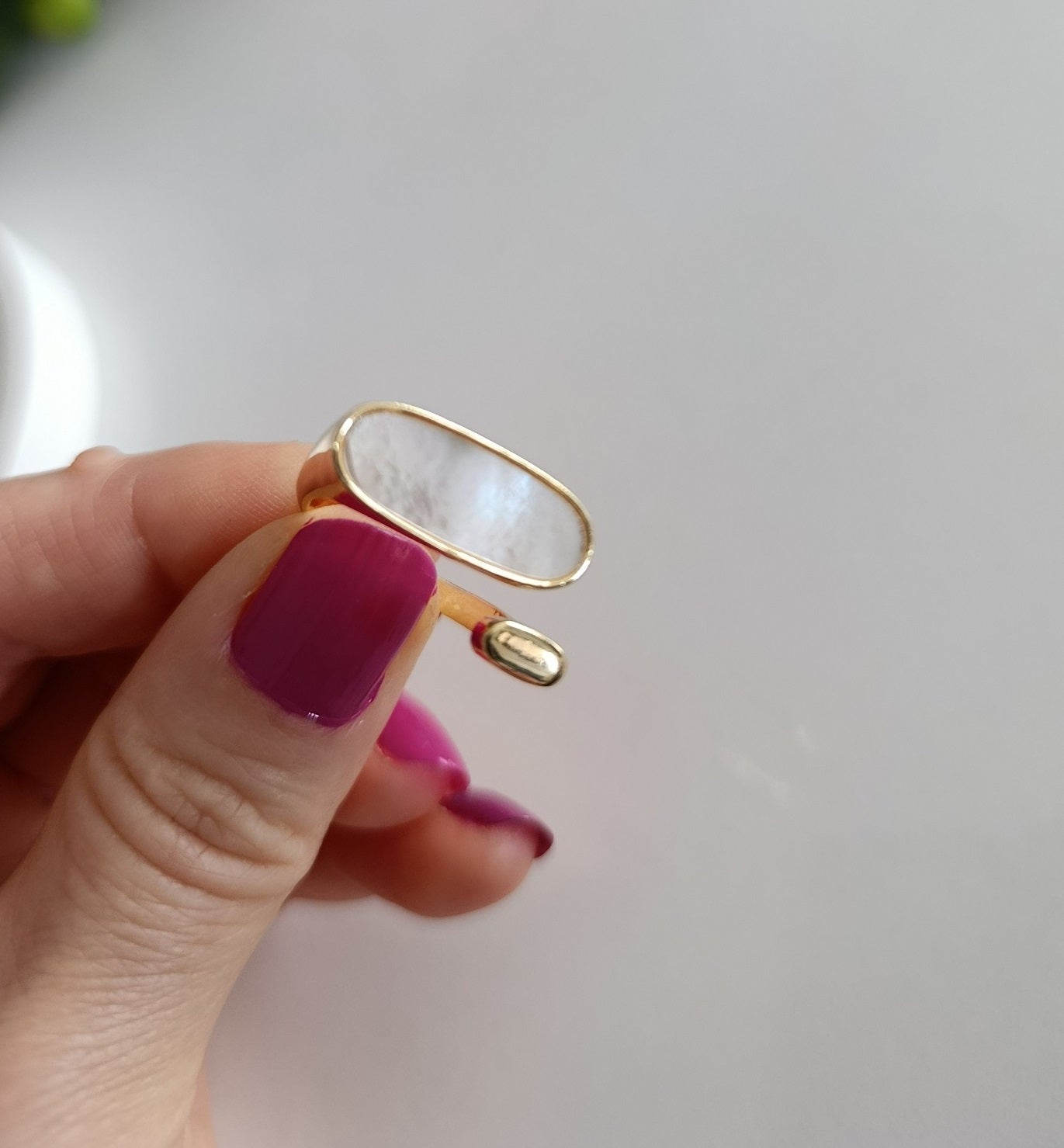 Shadiva Gold Sedef Taşlı Yüzük