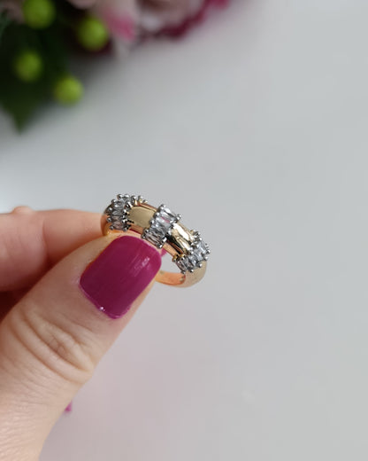 Shadiva Gold Zirkon Taşlı Yüzük