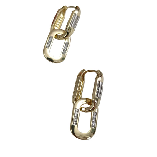 Shadiva Gold Premium Seri Sallantılı Zirkon Taşlı Küpe