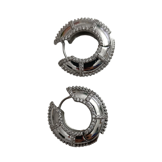 Shadiva Zirkon Taşlı Silver Halka Küpe