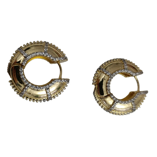 Shadiva Zirkon Taşlı Gold Halka Küpe