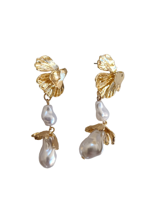 Shadiva Vintage Seri İncili Gold Küpe