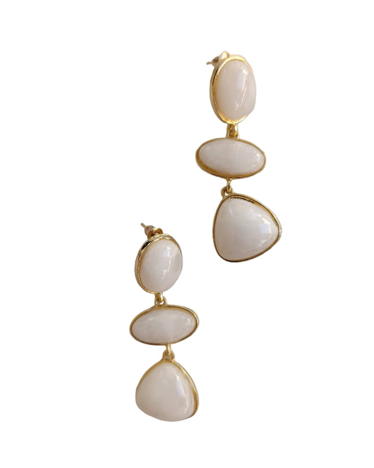 Shadiva Vintage Seri Sedef Taşlı Gold Küpe