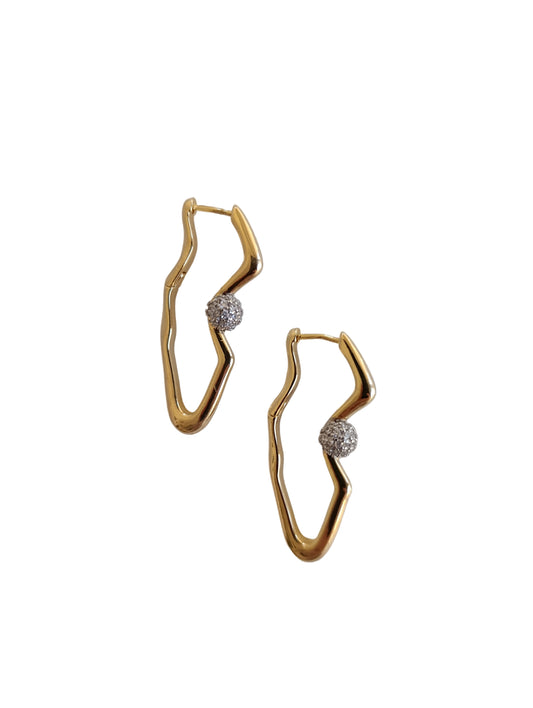 Shadiva Queliss Gold Silver Taşlı Küpe