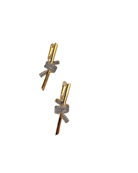 Shadiva Xynara Gold Silver Taşlı Küpe