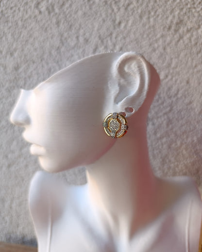Shadiva Gold Silver Taşlı Mess Küpe