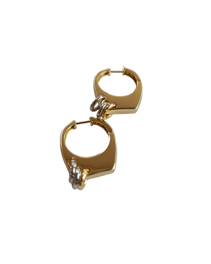 Shadiva Gold Silver Halkalı Küpe