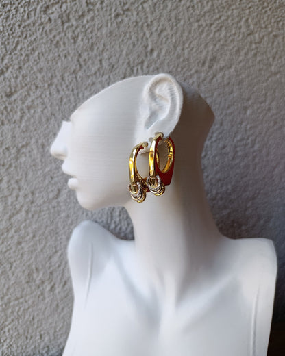 Shadiva Gold Silver Halkalı Küpe