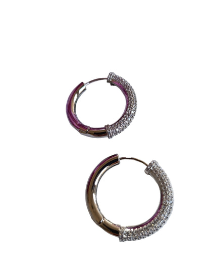 Shadiva Silver Taş Geçiş Halka Küpe