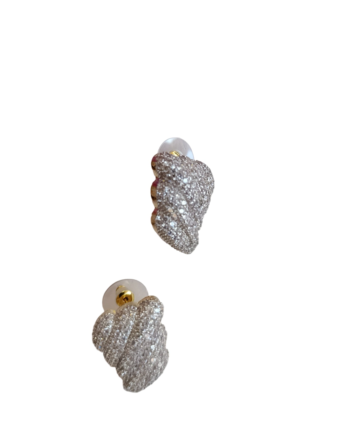 Shadiva Wave Gold Silver Taşlı Küpe