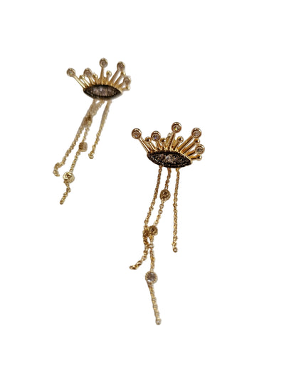 Shadiva Gold Püskül Detaylı Göz Küpe