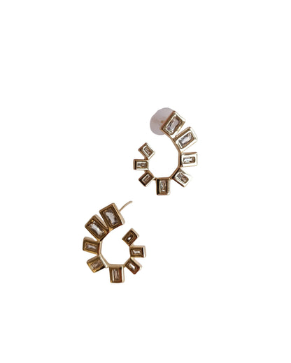 Shadiva Gold Baget Taşlı Küpe