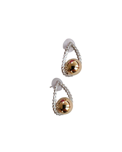 Shadiva Silver Taşlı Gold Toplu Damla Küpe