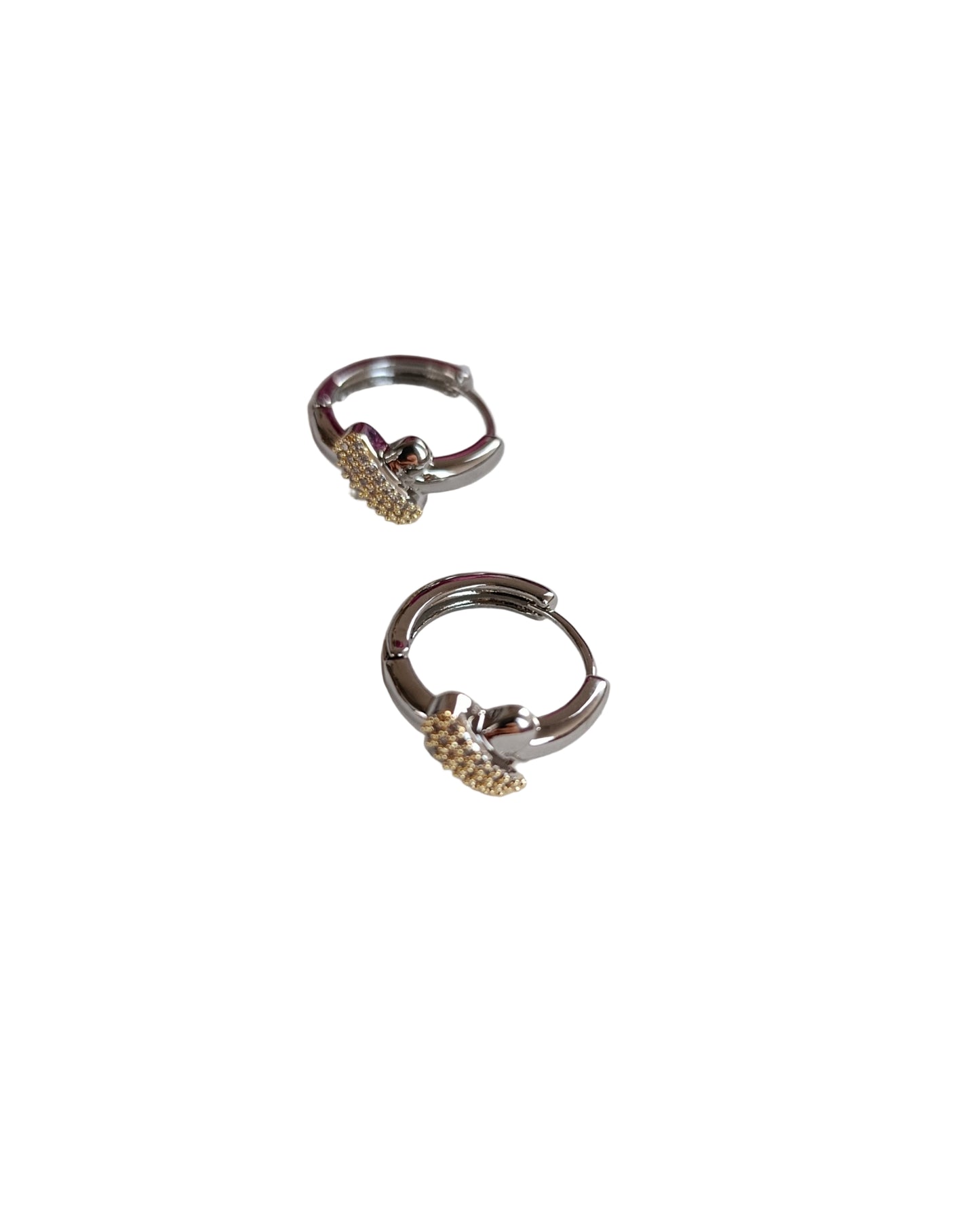 Shadiva Silver Gold Detaylı Halka Küpe