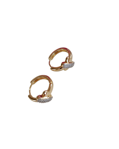 Shadiva Gold Silver Detaylı Halka Küpe