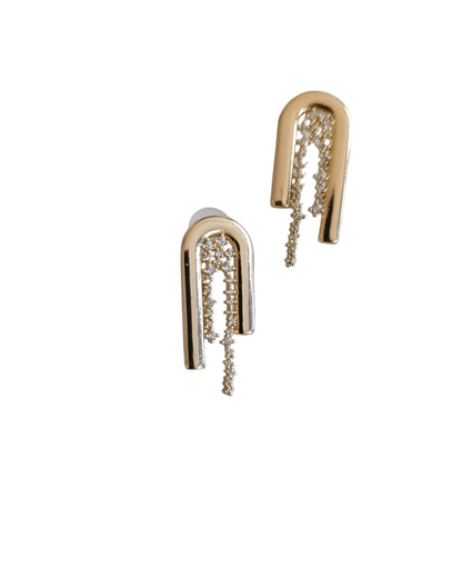 Shadiva Gold Silver Taşlı U Küpe