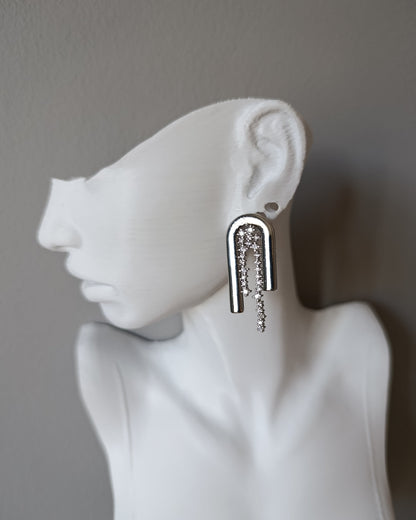 Shadiva Silver Taşlı U Küpe